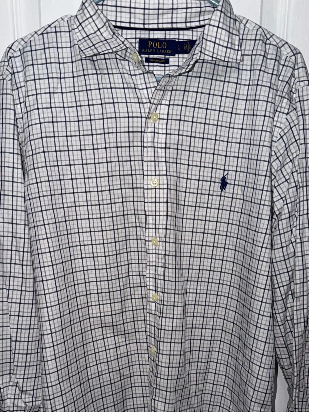 Polo by Ralph Lauren Men's White & Navy Check Button-Down Shirt